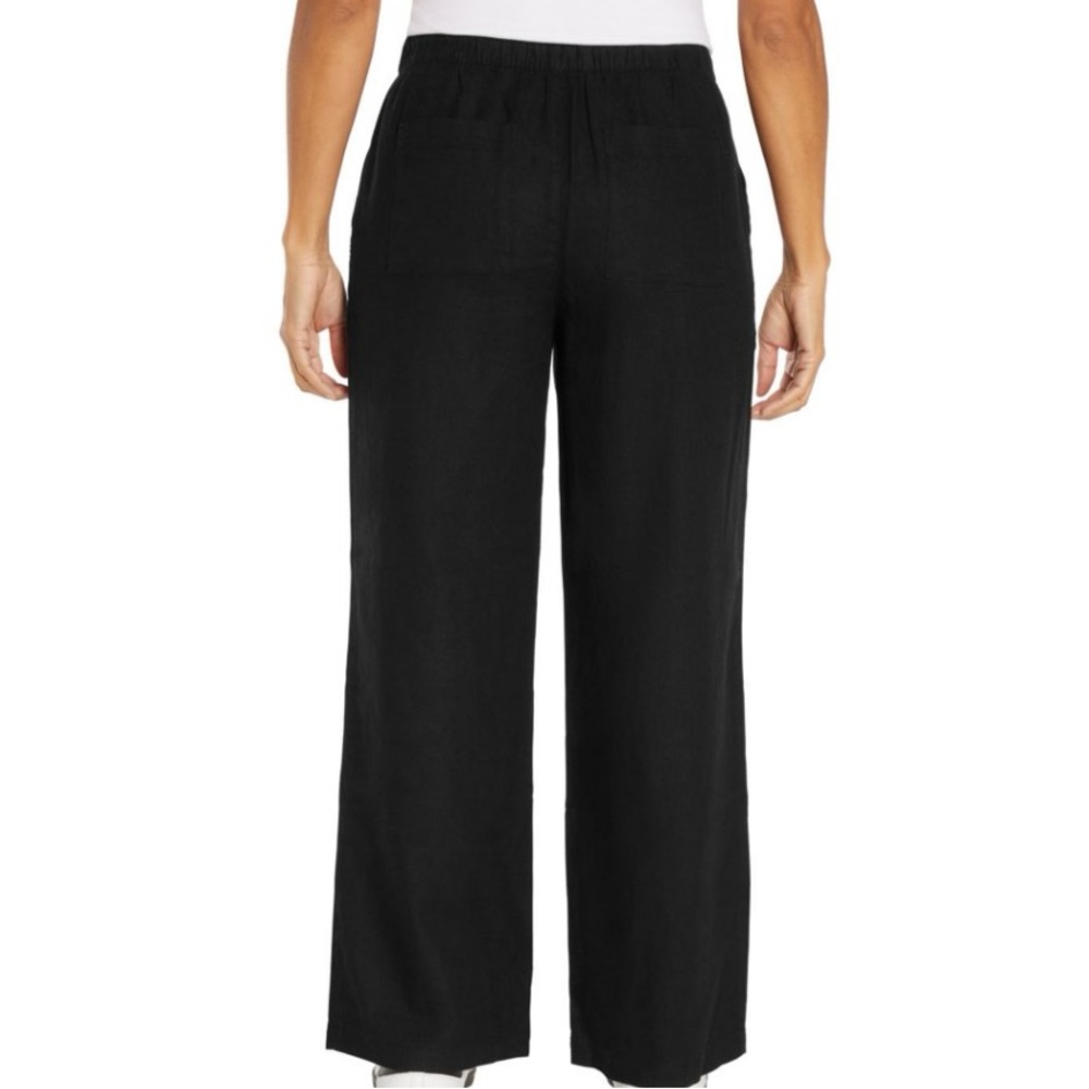 GAP Midnight Black Relaxed Pants xl linen woman’s cozy stretch lightweight new - Picture 2 of 7